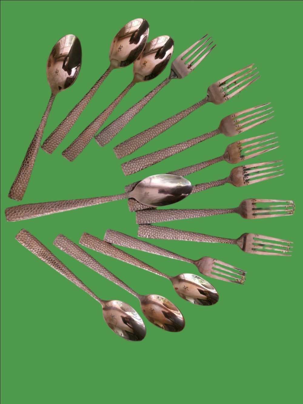 4/$97 Deal! Elite Textured Copper Flatware Set